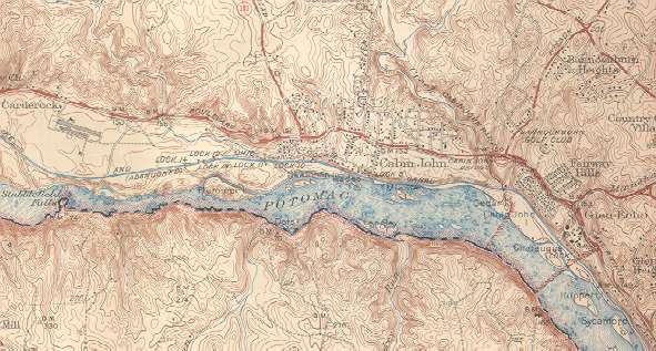 This map covers the region near Glen Echo