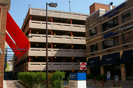 This is a look at our parking garage entrance from Bethesda Ave.