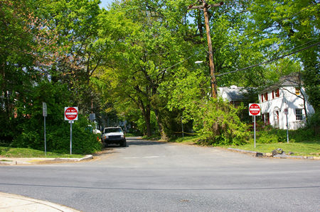 This is the end of Bethesda Ave. and the start of single family homes.
