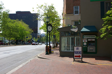 Entrance to parking garage on Wisconsin Ave.