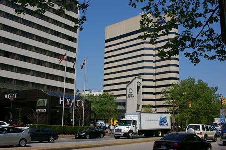 The Hyatt Hotel is next to the Metro Station.
