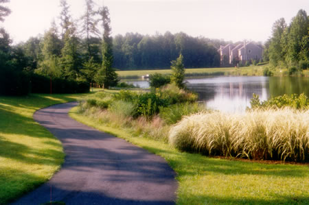 Return via the asphalt path on the far side of Bright  Pond.