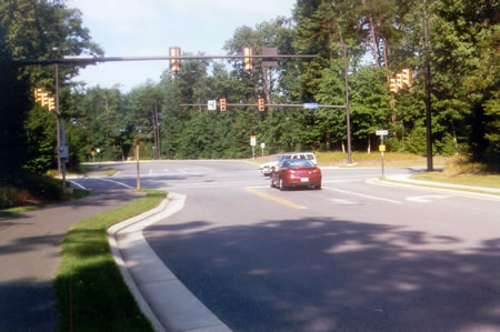 The path intersects with and crosses Wiehle Ave.