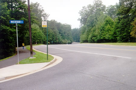 The path crosses Waterfront Rd.