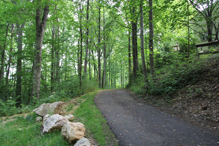 The rocks should now be on your left as you walk up a slight hill.