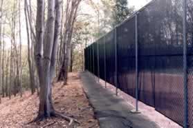 Turn right at the end of the tennis court to follow the trail along that fence.