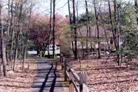 The path turns to the left following a fence for a short distance.