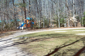 After several turns the trail returns to the playground area next to the starting point.