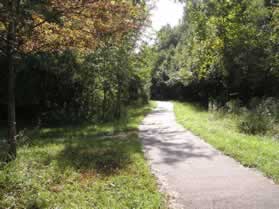 Continue straight past the intersecting asphalt trail on the left.