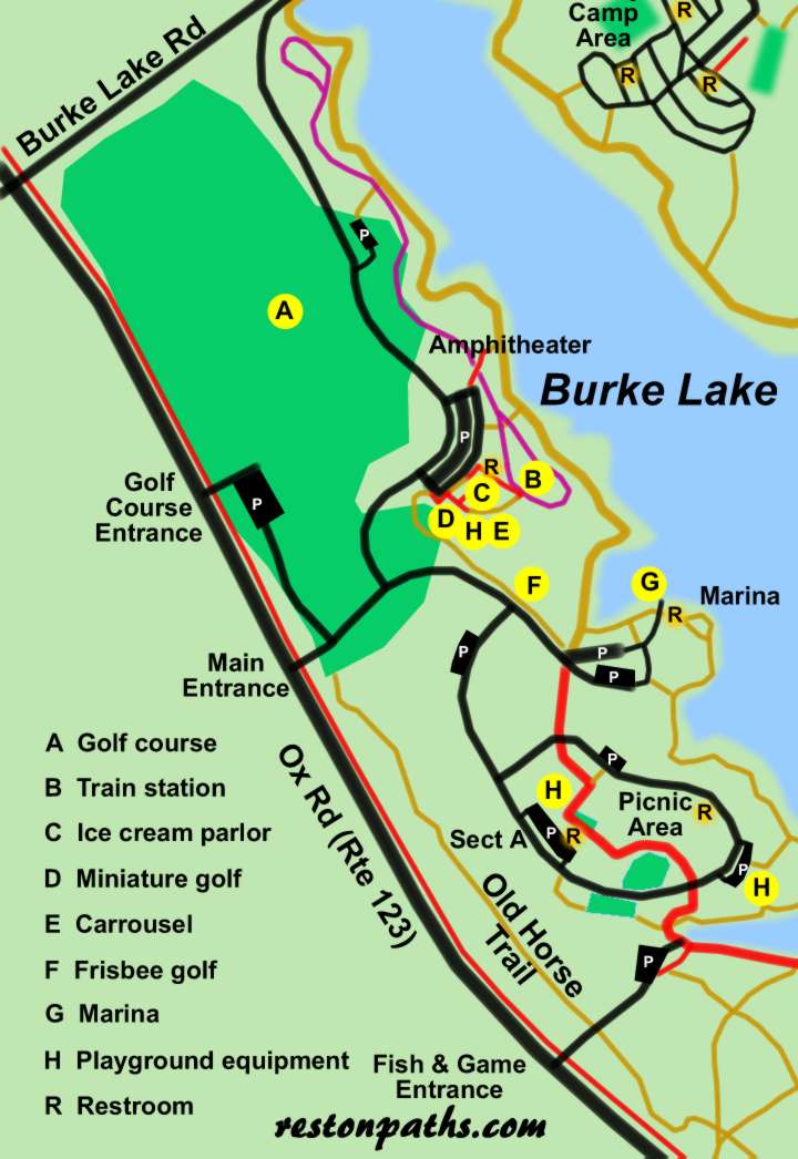 Burke Lake Park Map Map Of California Coast Cities