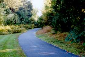 The path leaves North Village Rd.