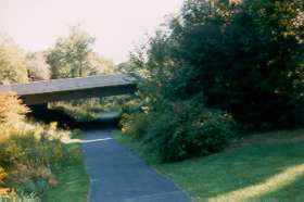 The path crosses under Wiehle Avenue.