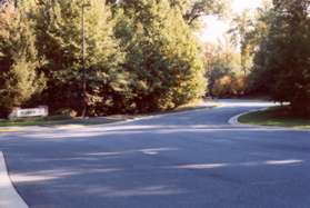 The path crosses Olde Riverton Cir and continues along North Village Rd concluding at the picnic area in the next block.