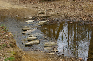 Difficult stone crossing.