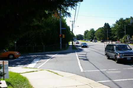 The trail crosses Five Oaks Rd.