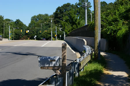 The trail crosses I66 on a bridge.