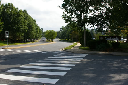 The trail crosses Borge St.