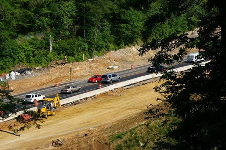 Route 123 being widened to 4 lanes.