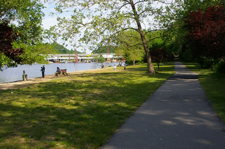 You may find several people fishing along the banks of the river.