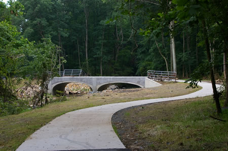 The trail crosses another bridge over Accotink Creek.