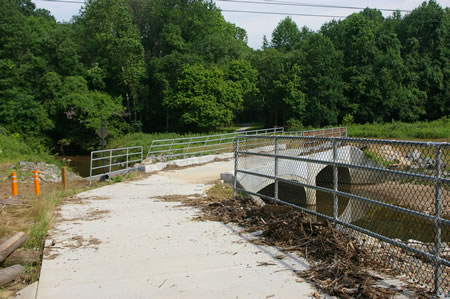 After passing under Rt. 236 the trail crosses a bridge over the Accotink Creek.