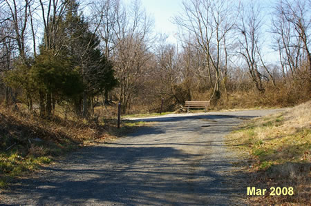 The trail jogs to the left.