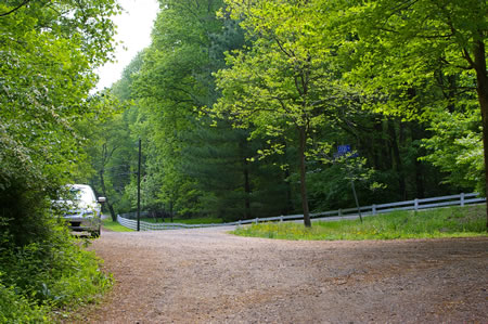 The walk ends back at the parking area.