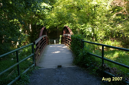 After a short distance the trail crosses a bridge over Accotink Creek.