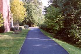 Turn right onto the asphalt trail just prior to the buildings.