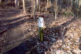 Signs like this mark the trail.