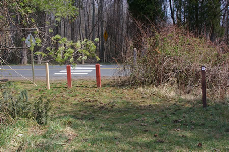 The trail crosses Leigh Mill Rd.