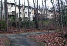 Turn right at the next wide asphalt trail intersection so that the houses are on your left.