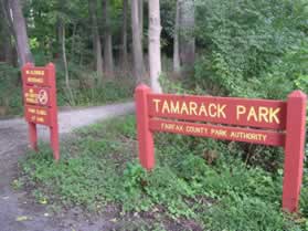 The walk starts at the entrance to Tamarack Park from the W&OD horse trail.