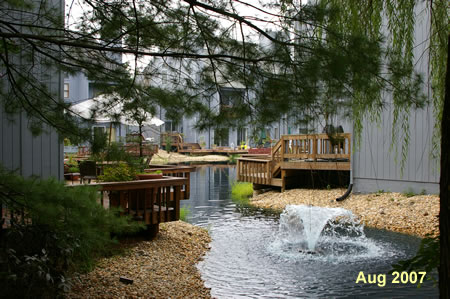 This pond on the right is in a development known as the Wharf.