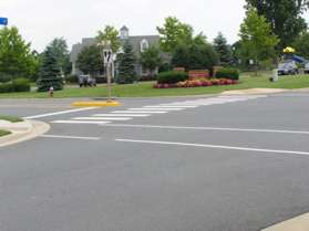 At the intersection with Hunter Gate Wy. notice the Communicty Center diagonally across the street.