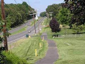 This is the view just before crossing a pipeline along Baron Cameron Av.