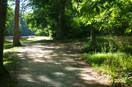 Turn sharply to the right to follow the intersecting trail.