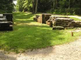 The trail takes a sharp left at the lower guard gate. This gate controlled the flow of water to the locks.