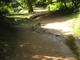 The trail crosses the canal just prior to the connection with the river trail.