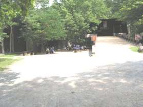 The walk ends back at the entrance to the visitor center.  The ramp leads to an exhibit area.