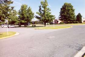 After a short walk the grounds of Herndon High School can be seen to the right.