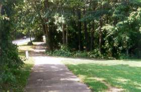 Take the trail to the right at the end of this soccer field.