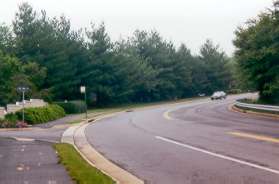 Follow the asphalt trail on the east side of Twin Brnaches Rd.
