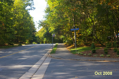 The trail crosses the second appearance of Thrush Ridge Rd.