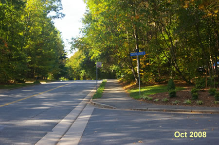 The trail crosses the second appearance of Thrush Ridge Rd.