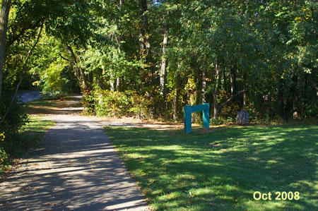 Turn right onto the asphalt trail at the end of the soccer field.