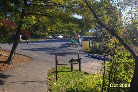 The trail ends at the Lake Audubon Pool parking lot.