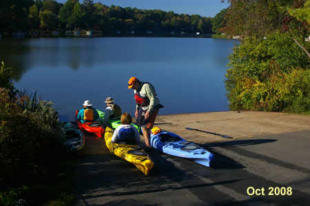 Kayaking lessons are being  given here. This concludes the walk.