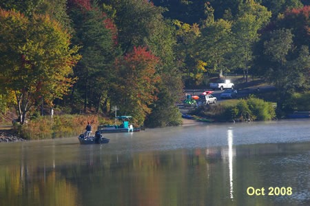 Fishing on the lake.