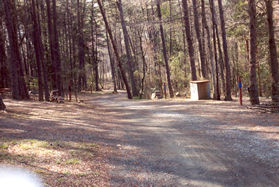 A road intersects to the right. Stay to the left.